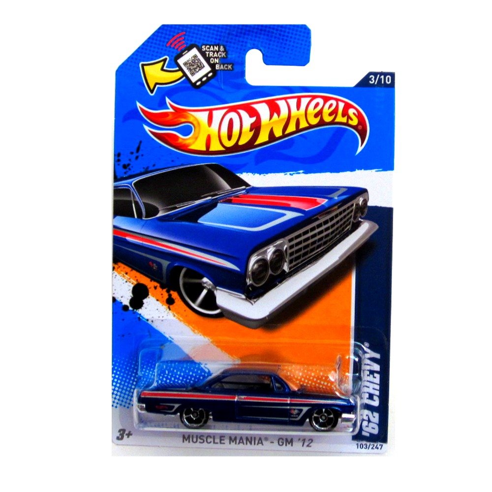 Amazon.com: 2012 Hot Wheels Muscle Mania - GM '62 Chevy Blue #103