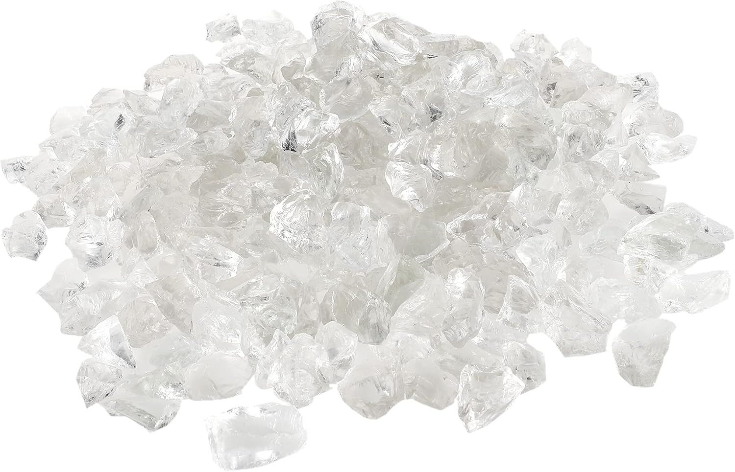 Stanbroil Recycled Fire Glass - 10-Pound Fire Pit Glass for Fireplace | Fire Pit | Gas Log Sets | Landscaping | Fish Tank, Ice Clear