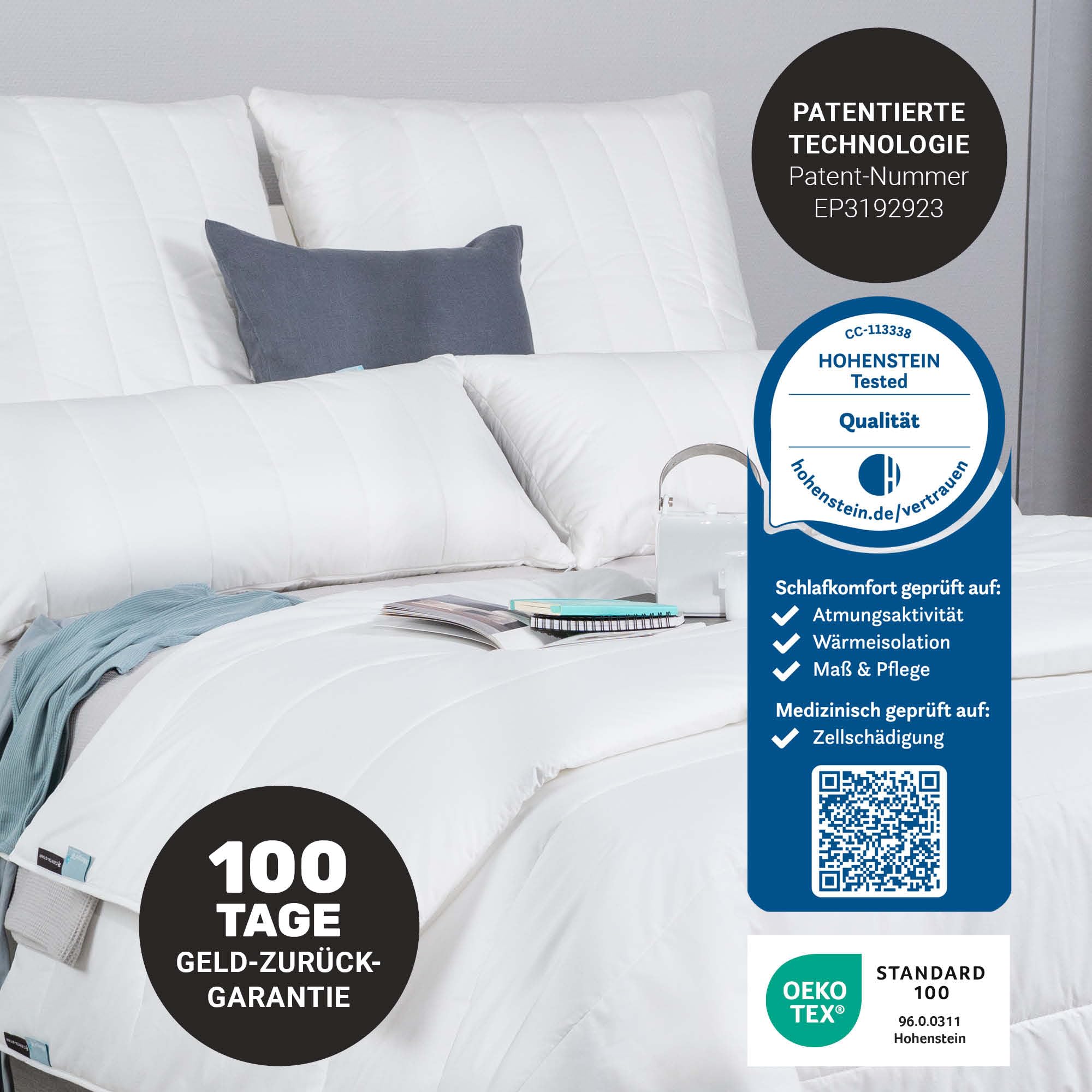Centa-Star Allergiker Bettdecke 135x200 Sommer - Klinisch getestet - Leichte Sommerdecke für Allergiker, Bettzeug Made in Germany, Leichtsteppbett, Oberbett | antiallergisch