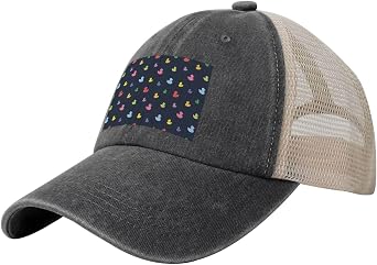 Cute DCUK Hats for Mens Womens Duck Print Mesh Baseball Cap Adjustable Snapback Hat