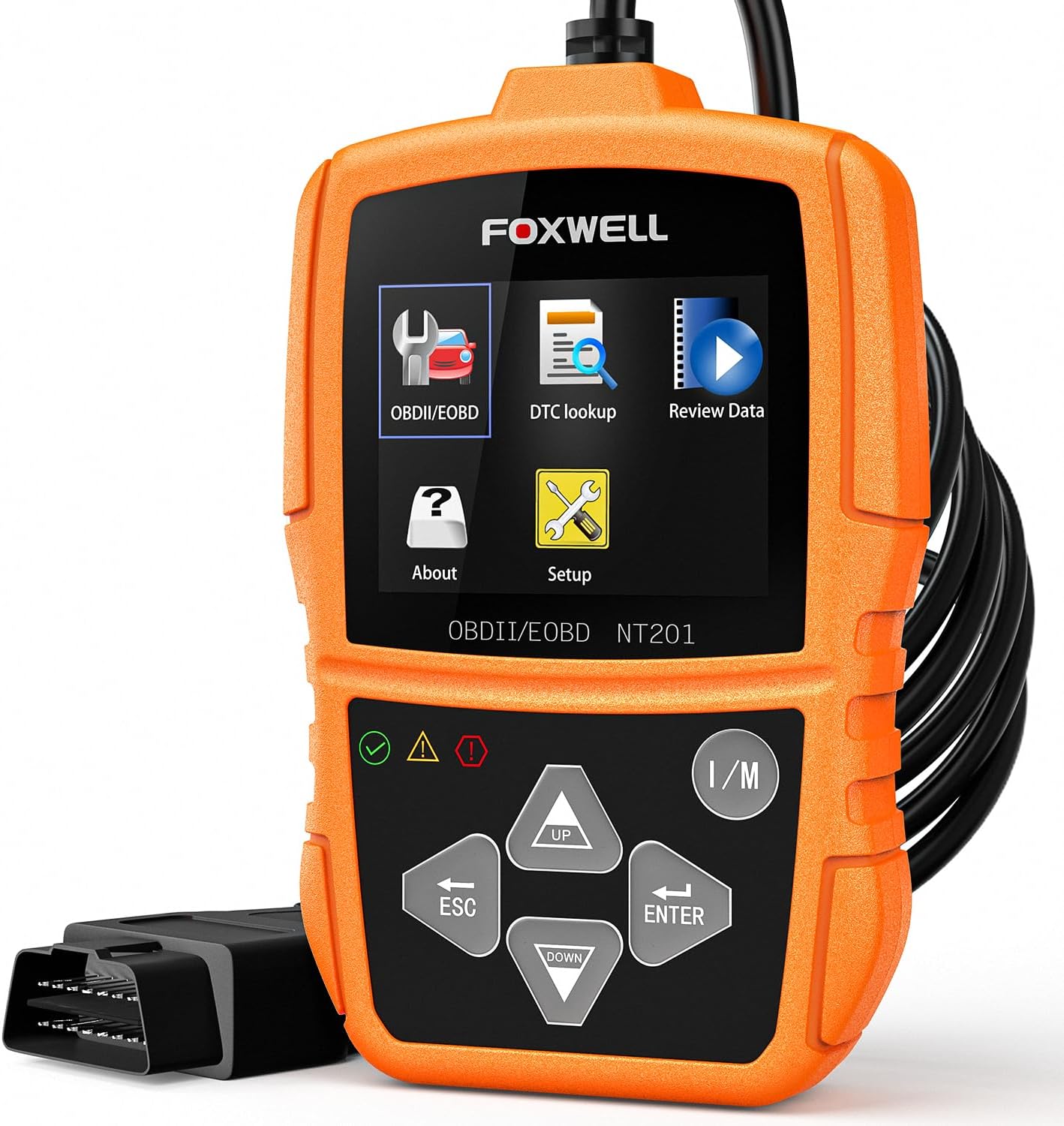 FOXWELL NT201 OBD2 Scanner Diagnostic Tool Check Engine Light, Vehicle Code Reader Car Computer Diagnostic Scan Tool, Automotive Fault Code Scanner for All CAN OBDII EOBD JOBD Cars