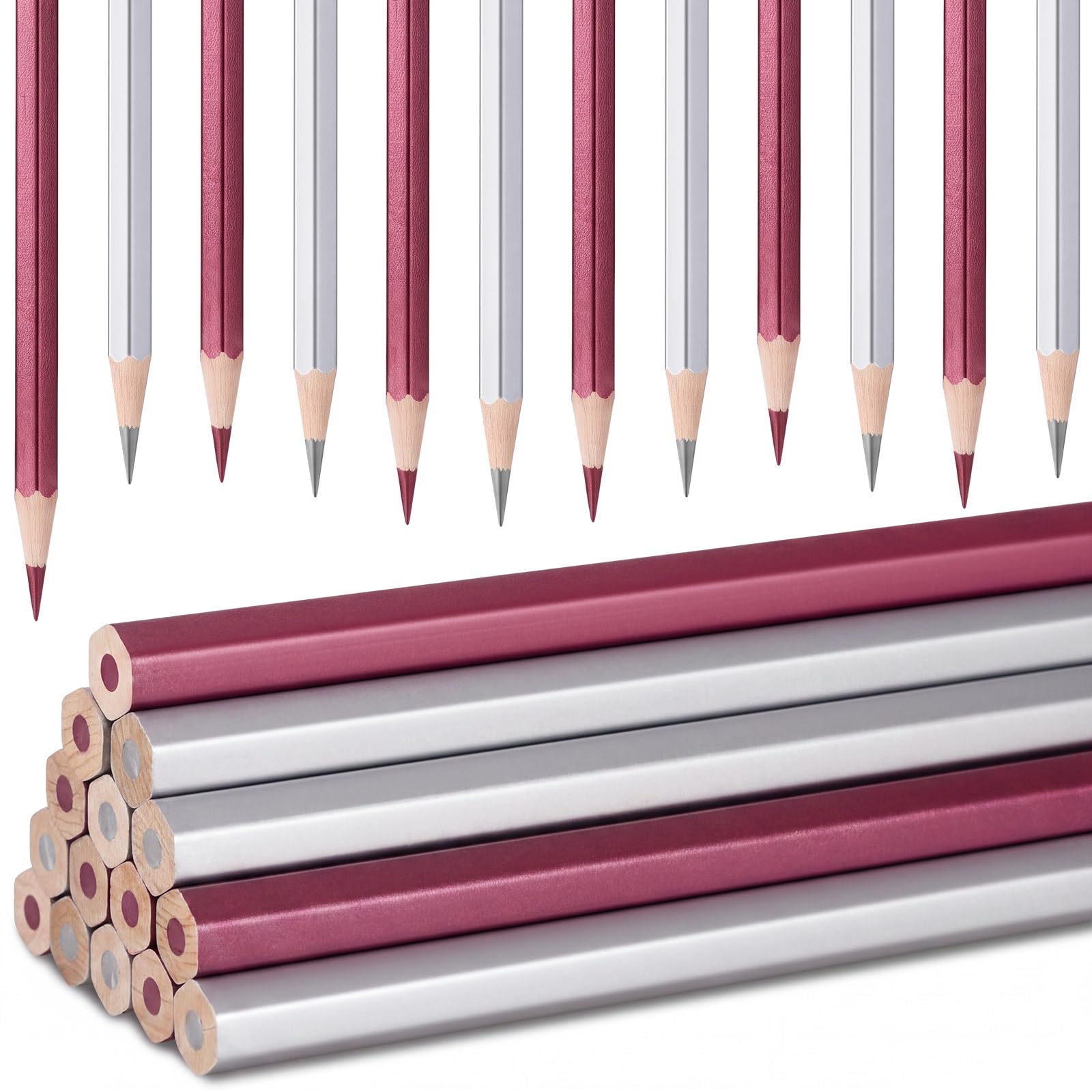 Gersoniel 24 Pack Silver Welders Pencil, Metallic Marking Pencil — Amazon image 9