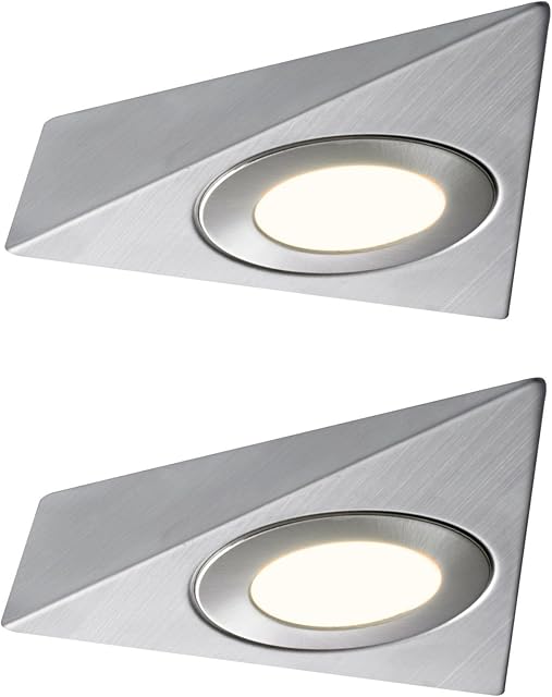 Lighting Innovations 2 X LED Mains Triangle Light Kitchen Under Cabinet Unit Cupboard Cool White