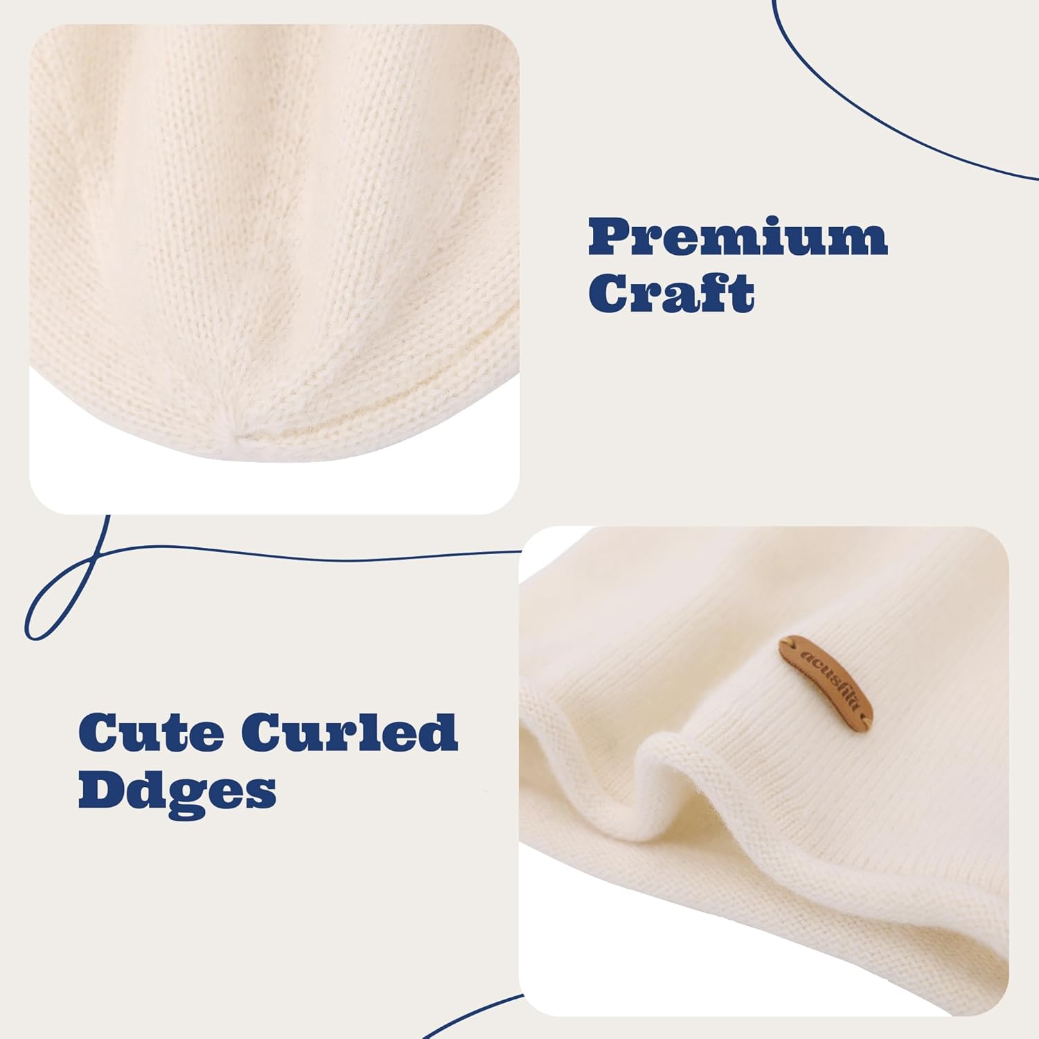 ACUSHLA 100% Merino Wool Slouchy Beanie for Women & Men Knit Winter Hat Unisex Warm Skull Cap for Cold Weather - Image 5