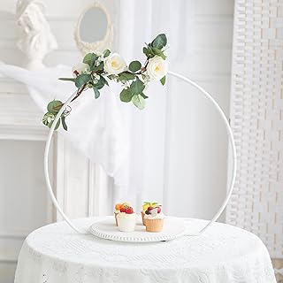 GENMOUS Wedding Cake Stand with Wood Stand Base, White 20