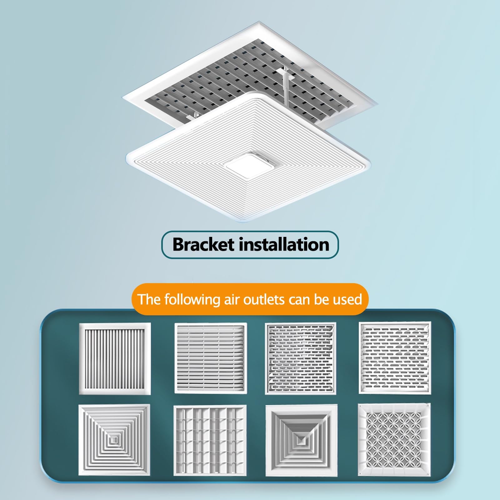 Deflettore Condizionatore, Deflettore Regolabile per Climatizzatore con Supporto, Anti-diretto, Deflettore Dell'aria per Bocchette a Soffitto(60cm/23.6in)