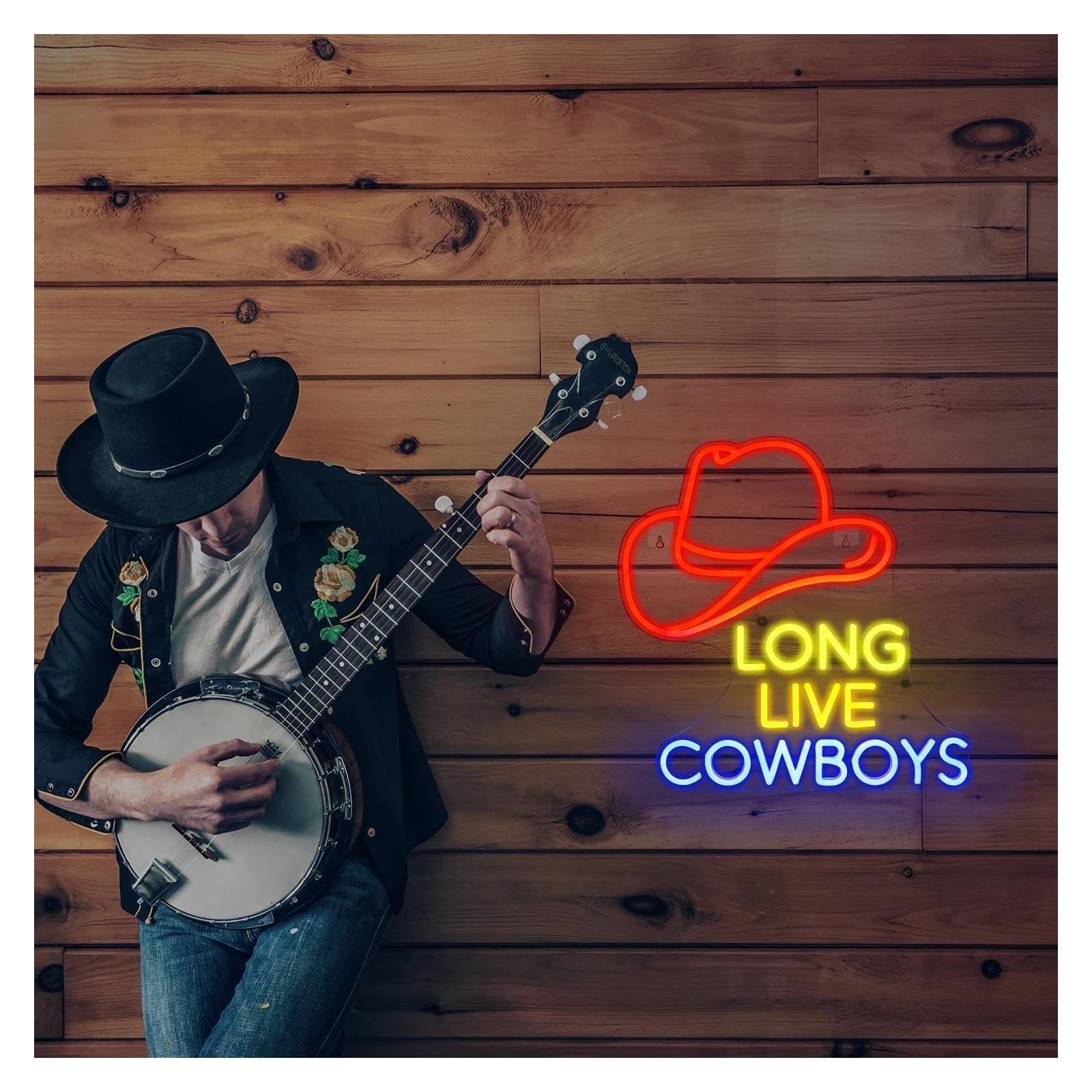 lámpara de neón Larga vida a los vaqueros para el letrero de neón luces LED decoración pared para casa restaurante bar para fiesta