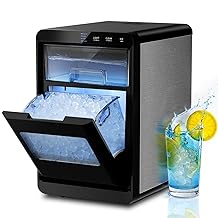 Kismile Nugget Ice Maker Countertop, 44Lbs/Day Sonic Ice Machine, Fast Ice Ready in 1014 Mins, Upgraded Small Ice Maker with Self-Cleaning for Home, Party, RV & Office