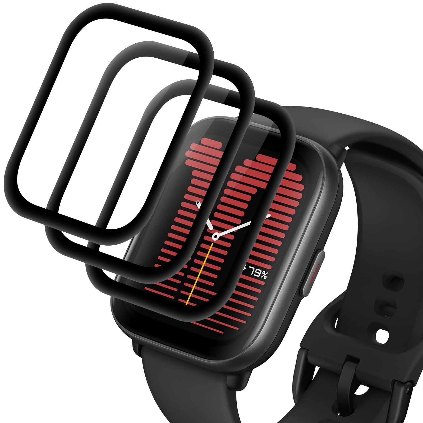 3 Piezas Protector Pantalla para Amazfit Active 42mm, pantalla protectora, Sin Burbujas, Antiarañazos, Dureza 9H, cristal tenplado