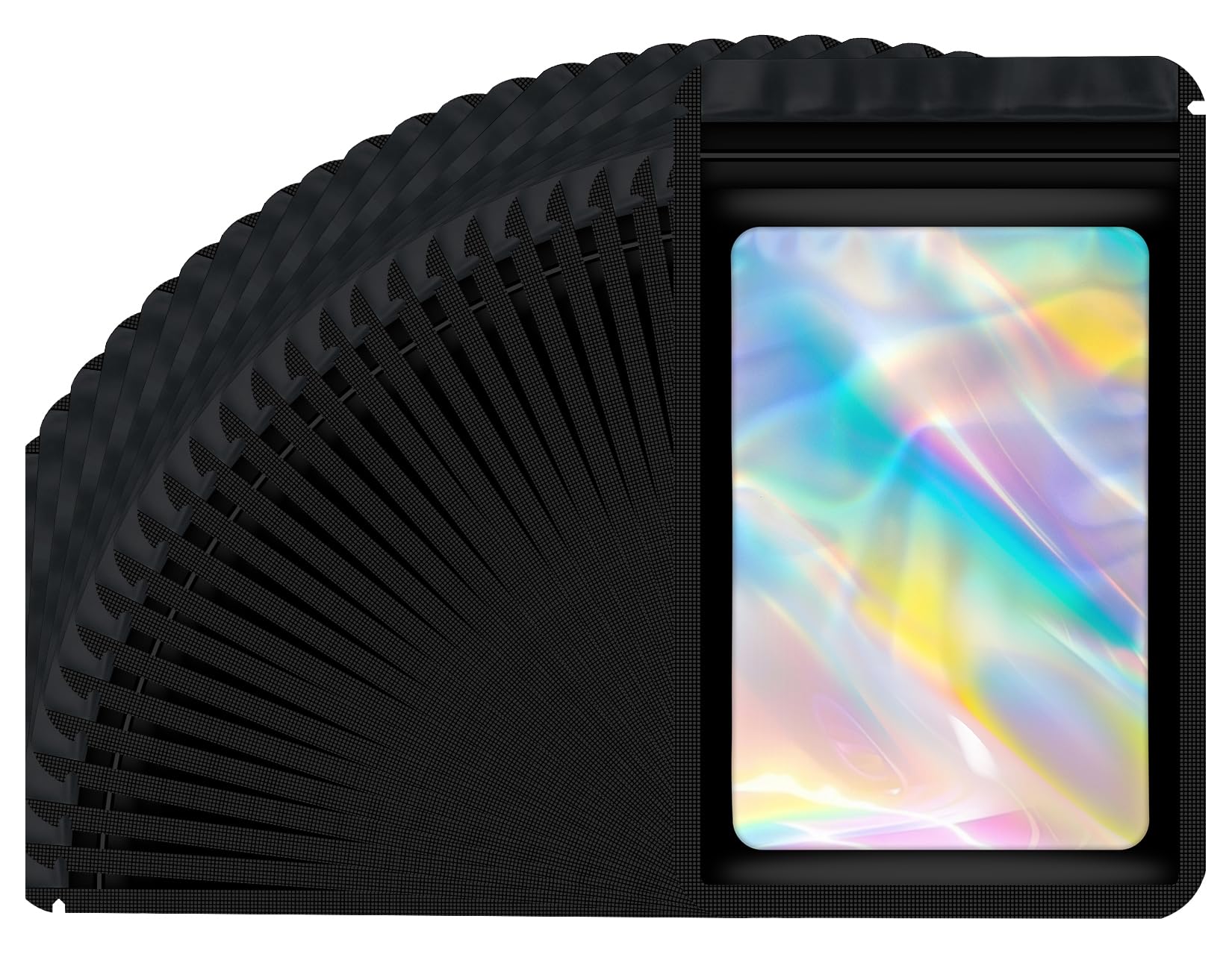 JETMORE 100 pcs Mylar Bags, Resealable Holographic Bags, Sealable Packaging Bag for Small Business, Freshie Supplies, Candy Sample Jewelry Product Bag