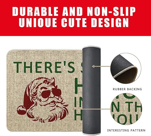 Miniatura 6 de GAGEC Tapete de Navidad para exteriores, divertido tapete de entrada, tapete de puerta de invierno, decoración de casa de campo, hogar, cocina, piso