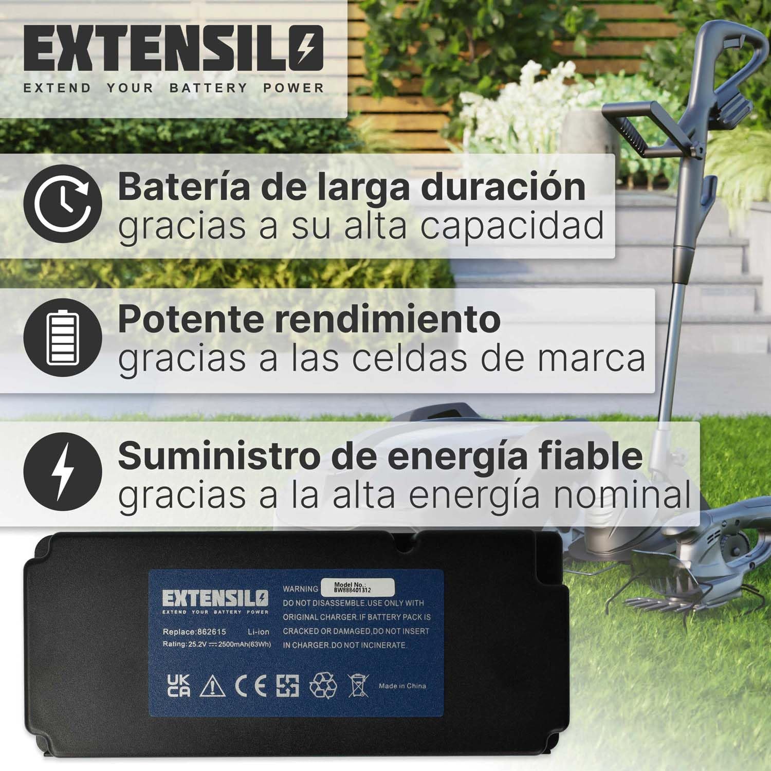 Batería Compatible con Yard Force SA500ECO