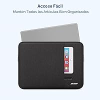 Vista 2 de MOSISO Funda vertical de poliéster con bolsillo para laptop de 13 y 13.3 pulgadas, para computadora MacBook Air, Pro 13. Pro 14, HP, Dell, ASUS
