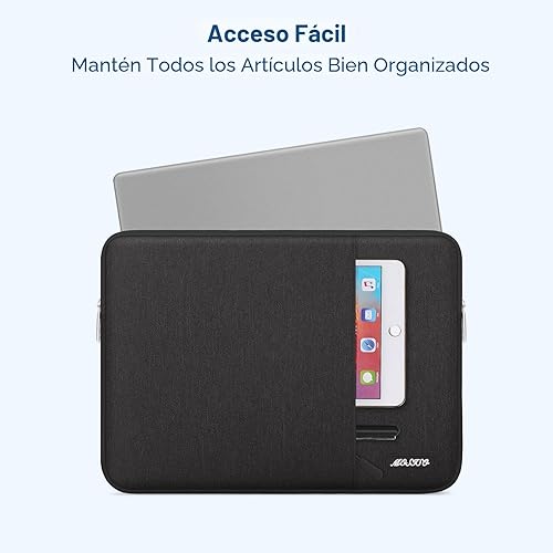 Miniatura 2 de MOSISO Funda vertical de poliéster con bolsillo para laptop de 13 y 13.3 pulgadas, para computadora MacBook Air, Pro 13. Pro 14, HP, Dell, ASUS