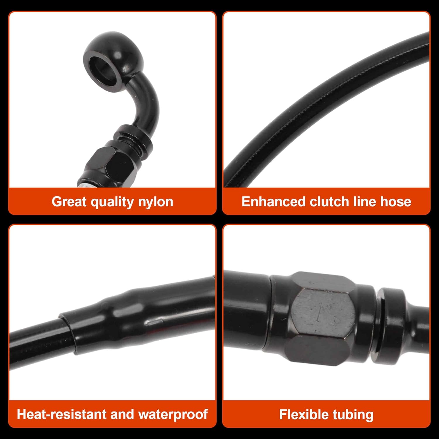 48.5" Hydraulic Front Brake Line Kit for 18Inch Handlebar Hydraulic Brake Line for Harley Sportster XL 2004-2024 Black