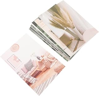 HOODANCOS Juego de Álbumes de Recortes 50 Hojas Papel Decorativo con Plantas Verdes Postales para Diario de Pared Diseño de Plantas Naturales