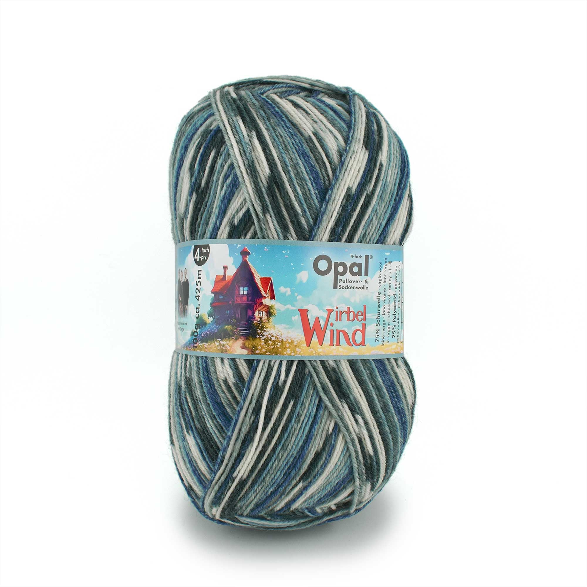 Opal Wirbel Wind  11475 Lachender Wind ~ 4 Ply sock yarn x 100g