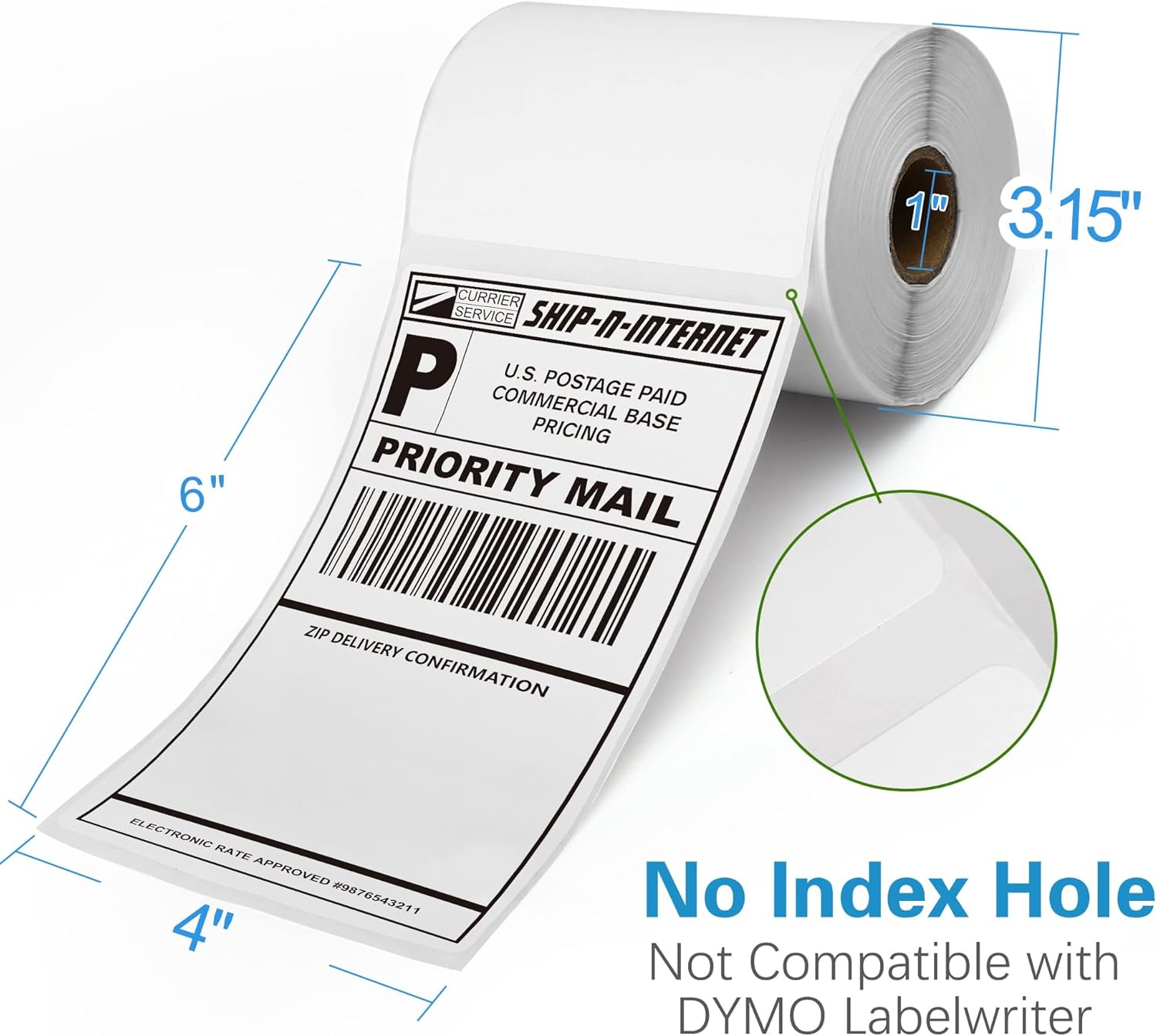 LotFancy 4x6 Thermal Labels, 4 Rolls Shipping Labels (250 Labels/Roll), 1" Core, Perforated White Mailing Postage Label Compatible with Zebra 2844 ZP-450 ZP-500 ZP-505 : Industrial & Scientific