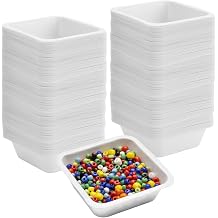 250 Pack Weigh Boats - 100ml 3.4 fl oz White Anti-Static Flexible Plastic Weigh Trays - Medium Square Disposable Lab Dishes for Powder Scale, Capsule Filling, Liquid, and Food Samples