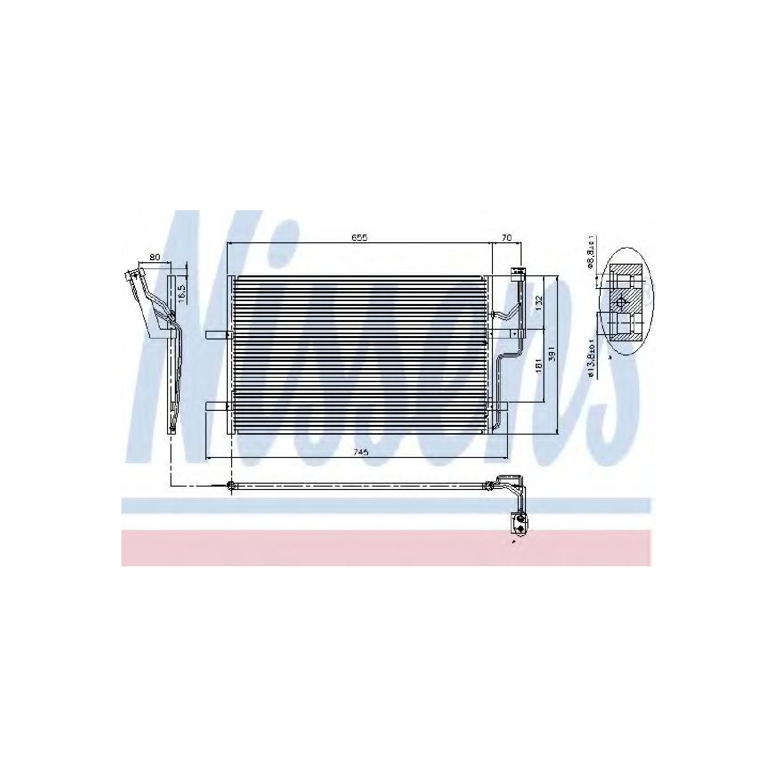 Nissens 94901 Condensatore Climatizzatore Senza Essiccatore-image