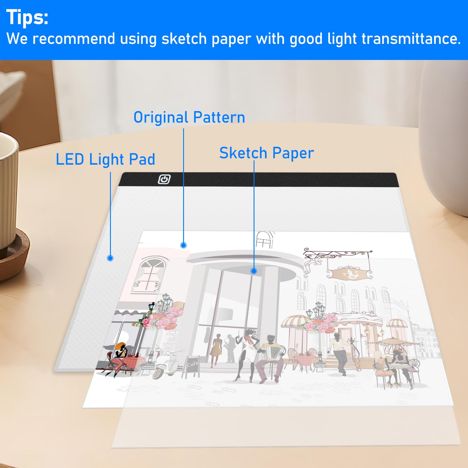 A3 LED Leuchttisch Mit USB - Einstellbare Helligkeit Für Diamond Painting & Zeichnen