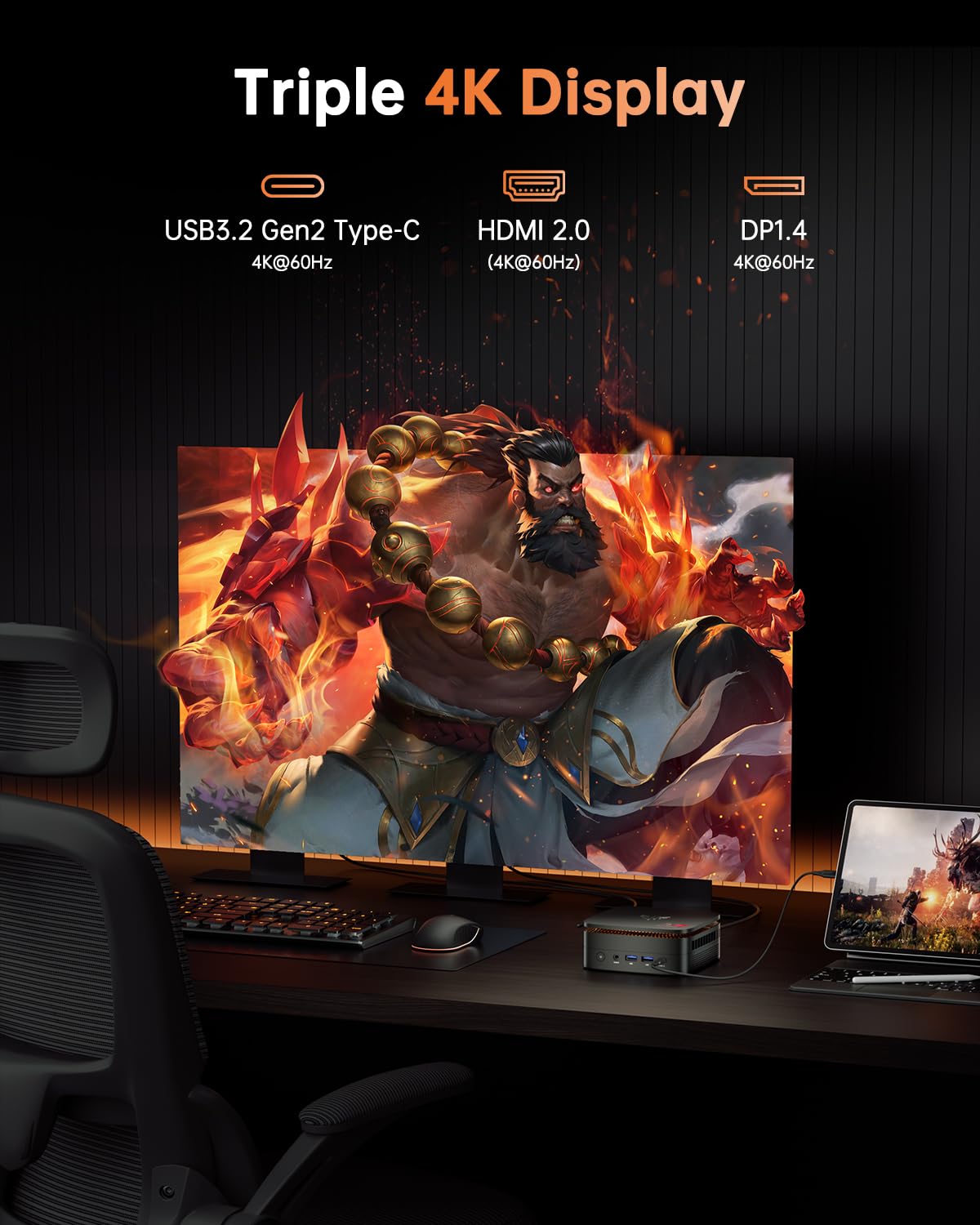 NiPoGi H1 Mini PC ΑΜD Ryzen 7 7735HS (4.75GHz,8C/16T) WiFi6 BT5.2 W-11 PRO | Besser als R7 6800H/5730U 16GB LPDDR5 5500MHz/512GB M.2 NVMe SSD 4K Triple Display(DP1.4/HDMI2.0/Type-C) für Gaming Business