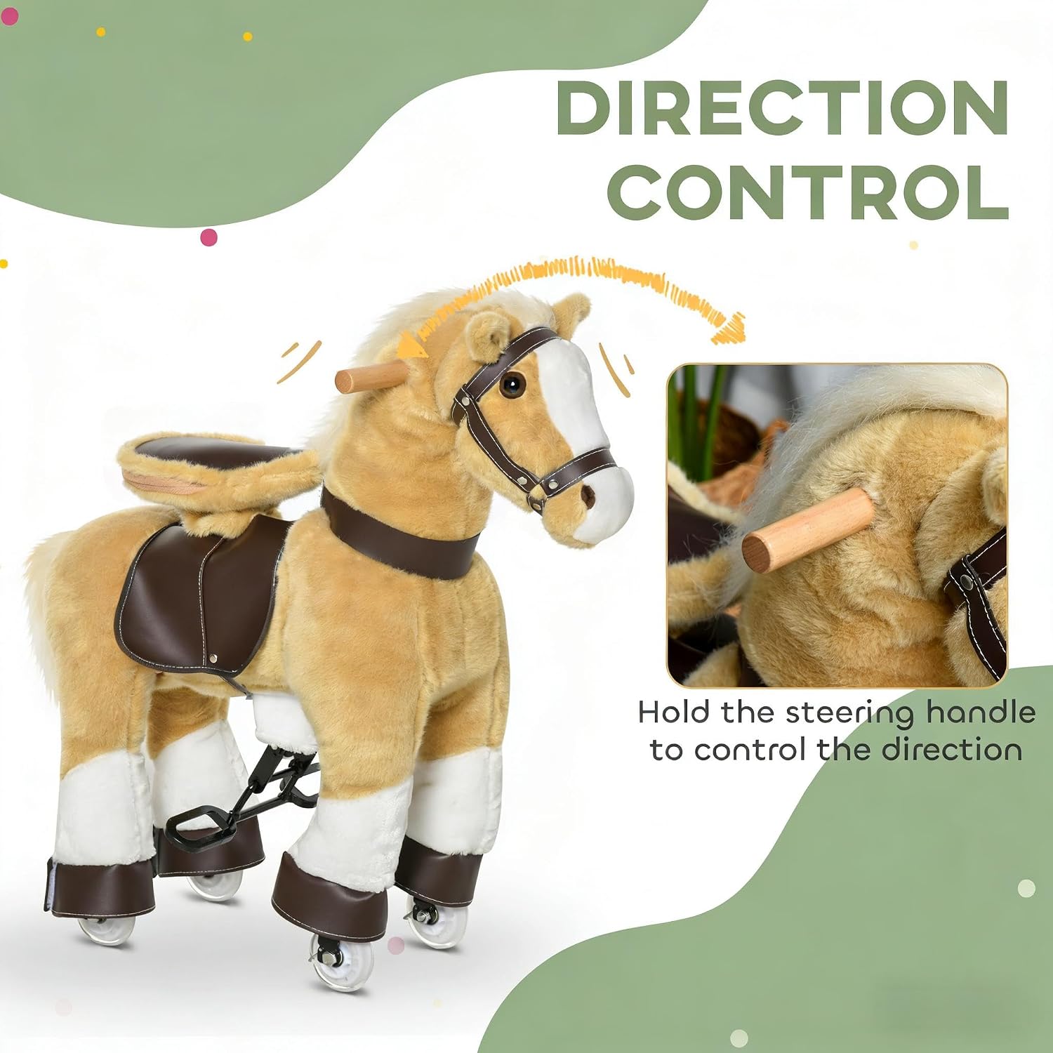 GOWE Walking Horse Toy,Kids Riding Chair with Wheels