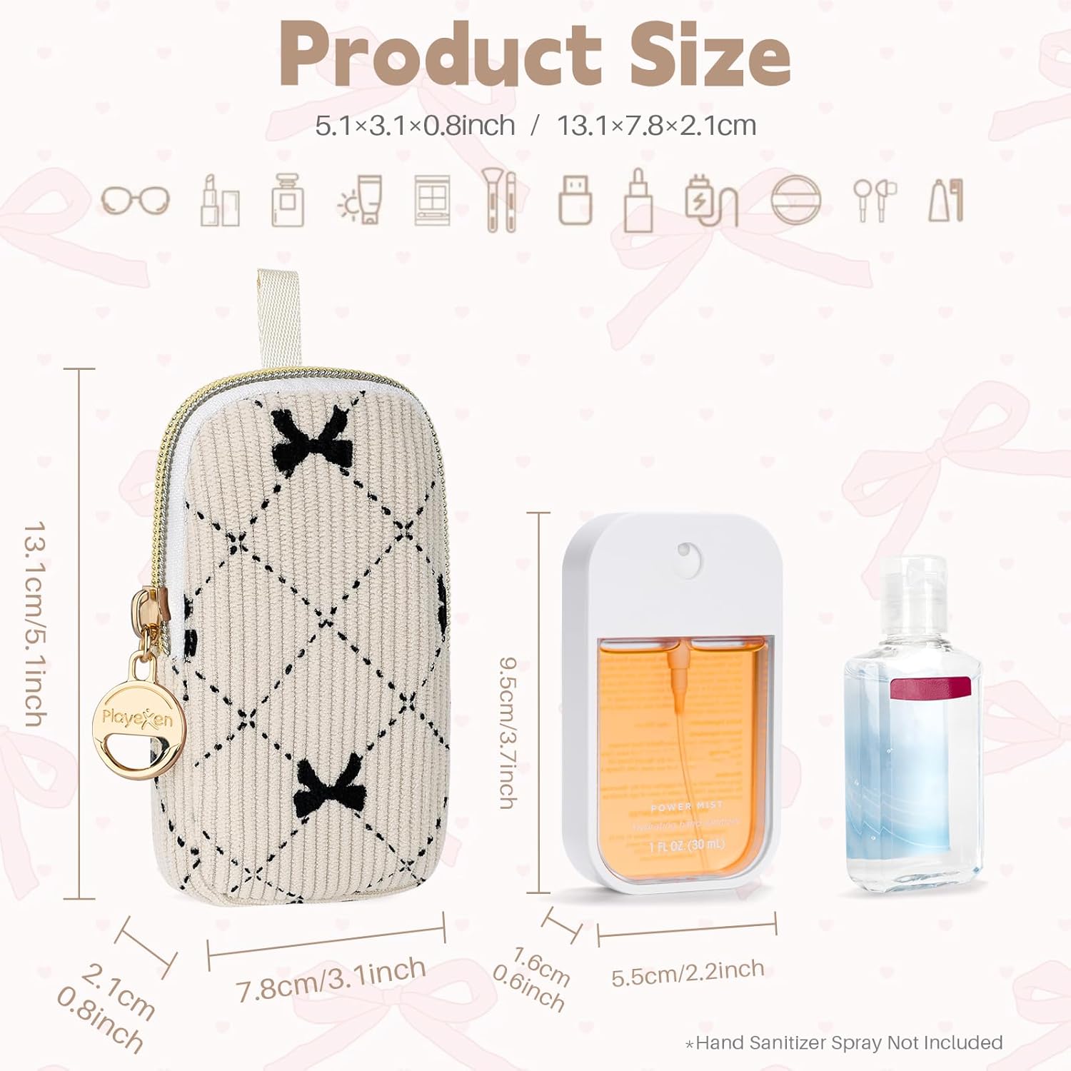 Hand Sanitizer Spray Case Compatible with T0uch-land, Hand Sanitizer Bag Zippered Pouch for Glow Mist and Power Mist - Image 2