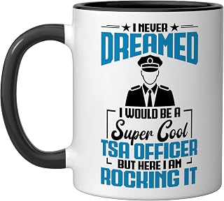 Airport Screening Airport Security TSA Officer Ceramic Mug, Black/White
