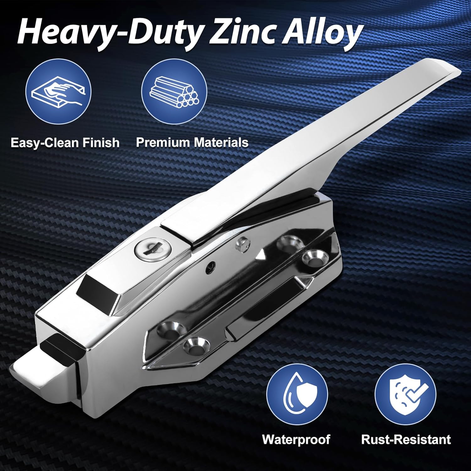 Walk in Cooler Door Handle,Walk in Freezer Door latches Heavy Duty kit with Key and Solid Metal Push Rod, Offset -1/8 in to 1/4 in(Flush) and 5.9" Solid Metal Interior Release Handle