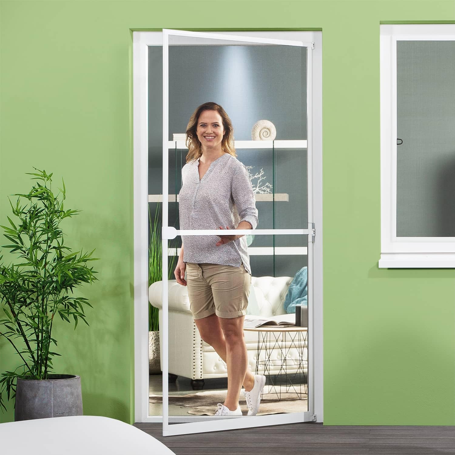 empasa moustiquaire porte START cadre aluminium, différentes couleurs | Porte moustiquaire à monter soi-même, Couleur : blanc, Taille/Découpe : 100 x 210 cm