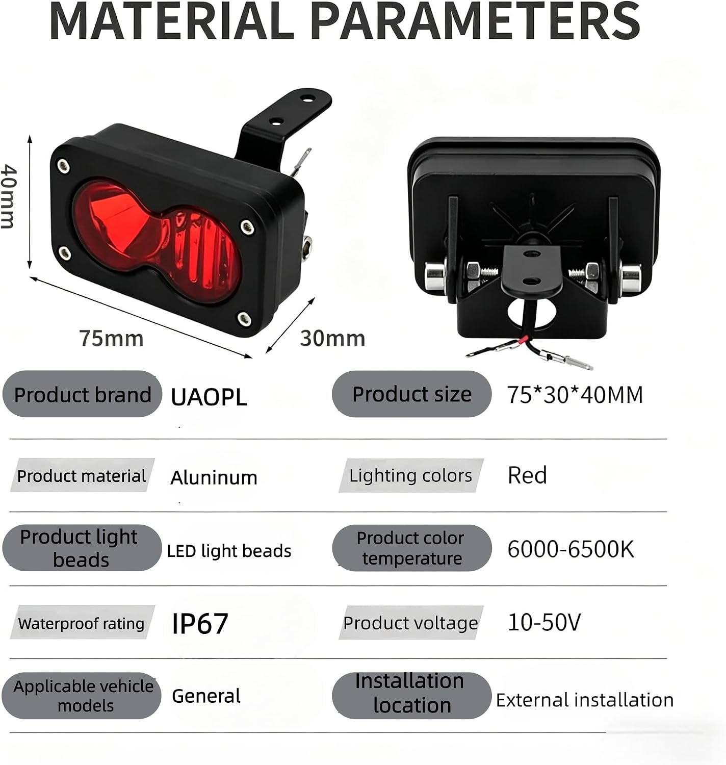 Upgraded IP67 Waterproof 10-50V Baja Light Motorcycle Tail Light for Surron