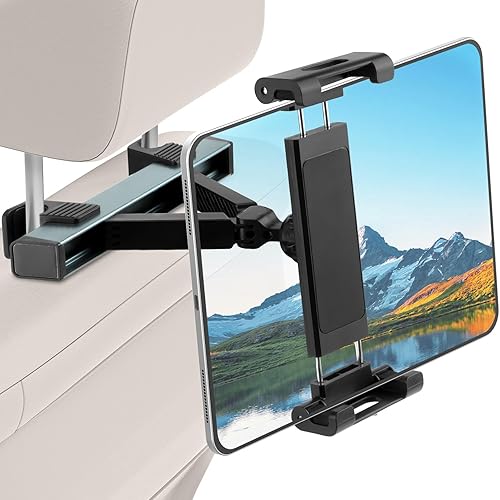 Kairiyard Soporte para tablet para automóvil, brazo de extensión triangular ajustable para asiento trasero de automóvil, soporte para tableta de