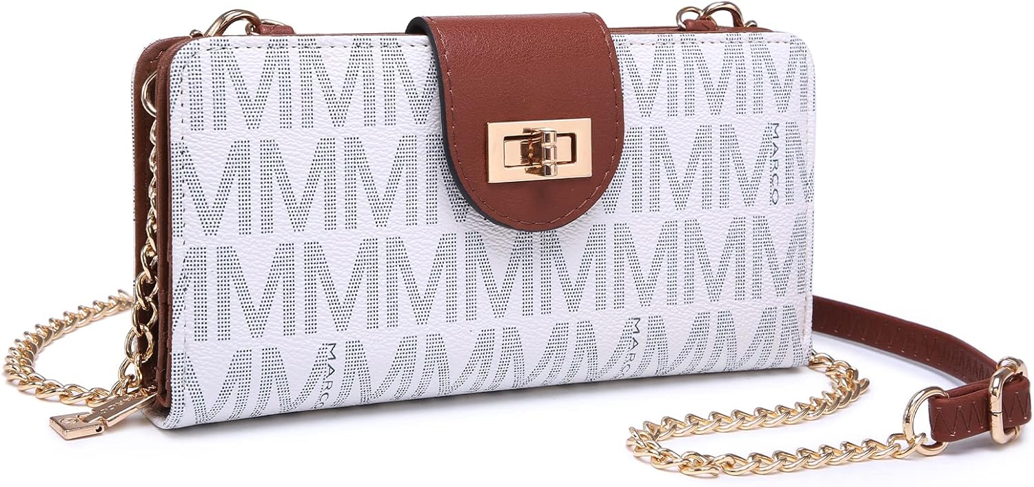 MKP COLLECTION Women Small Crossbody Shoulder Bag Zip Wallet Purse Handbags Clutch Credit Card Holder with Chain Strap