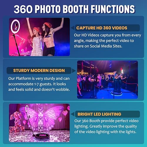 Miniatura 8 de KRICIKR Máquina de cabina de fotos 360 para fiestas, la mejor cabina de fotos 360 con software y logotipo personalizado, máquina de cabina de cámara