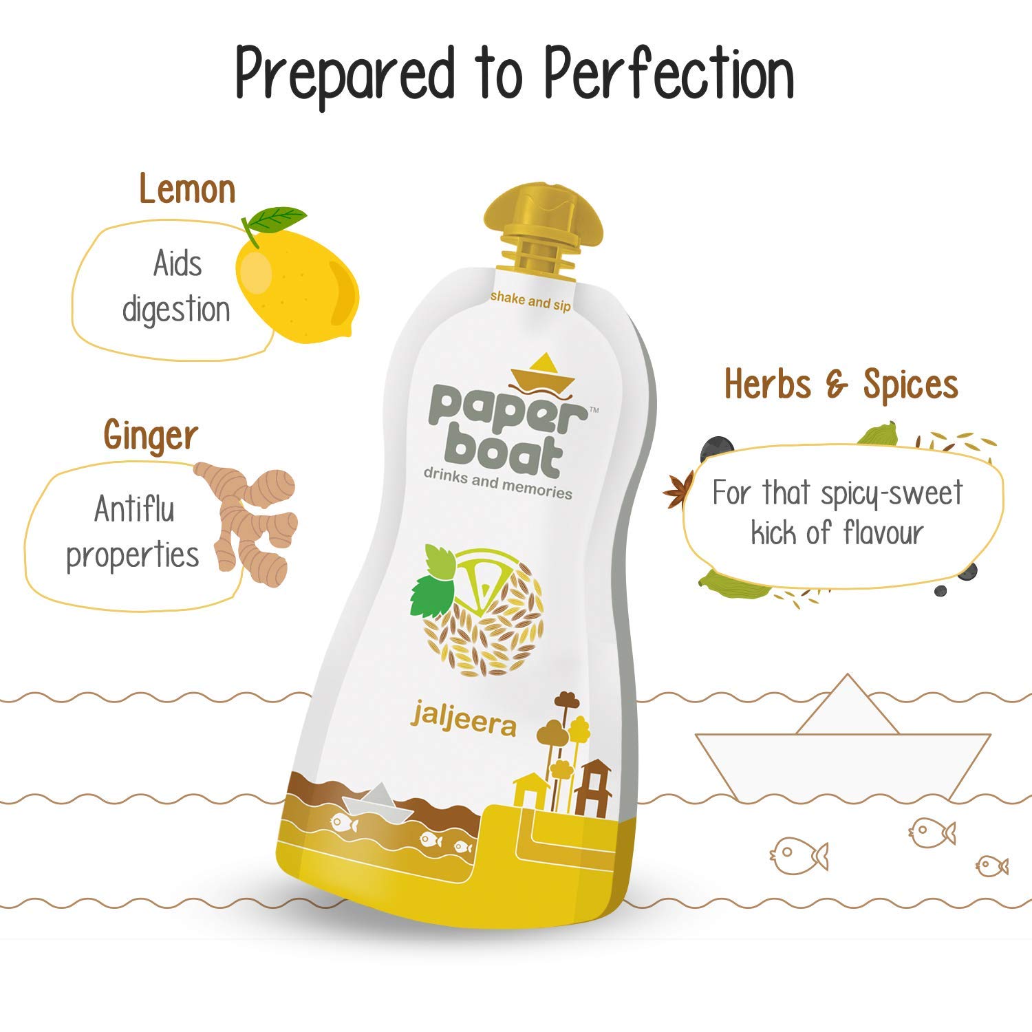 Paper Boat Jaljeera, Refreshing Summer Drink, No Added Preservatives and Colours (Pack of 6, 200ml each)