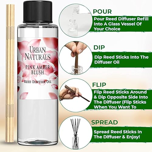 Miniatura 345 de Urban Naturals Reed Diffuser Oil Refill Ocean Mist Sea Salt with Salt Spray, Violet Leaf, Sea Grass, Driftwood 8 oz + Free Reed Sticks, Made in The