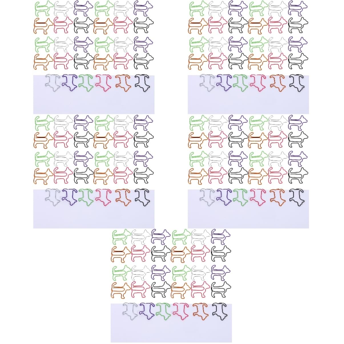 STOBOK 300pièces Trombones Décoratifs Forme De Chien Accessoires De Bureau Amusants Et Colorés Pour École Et Bureau Chien Multicolores Par Sachet Sachets