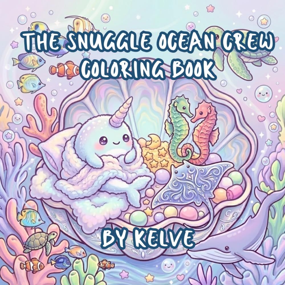 The Snuggle Ocean Crew: Ocean Scene Bold and Easy Coloring Book: Cute Sea Animals and Underwater Scenes for Adults, Women, and Seniors | Simple Coloring Pages for Stress Relief and Relaxation