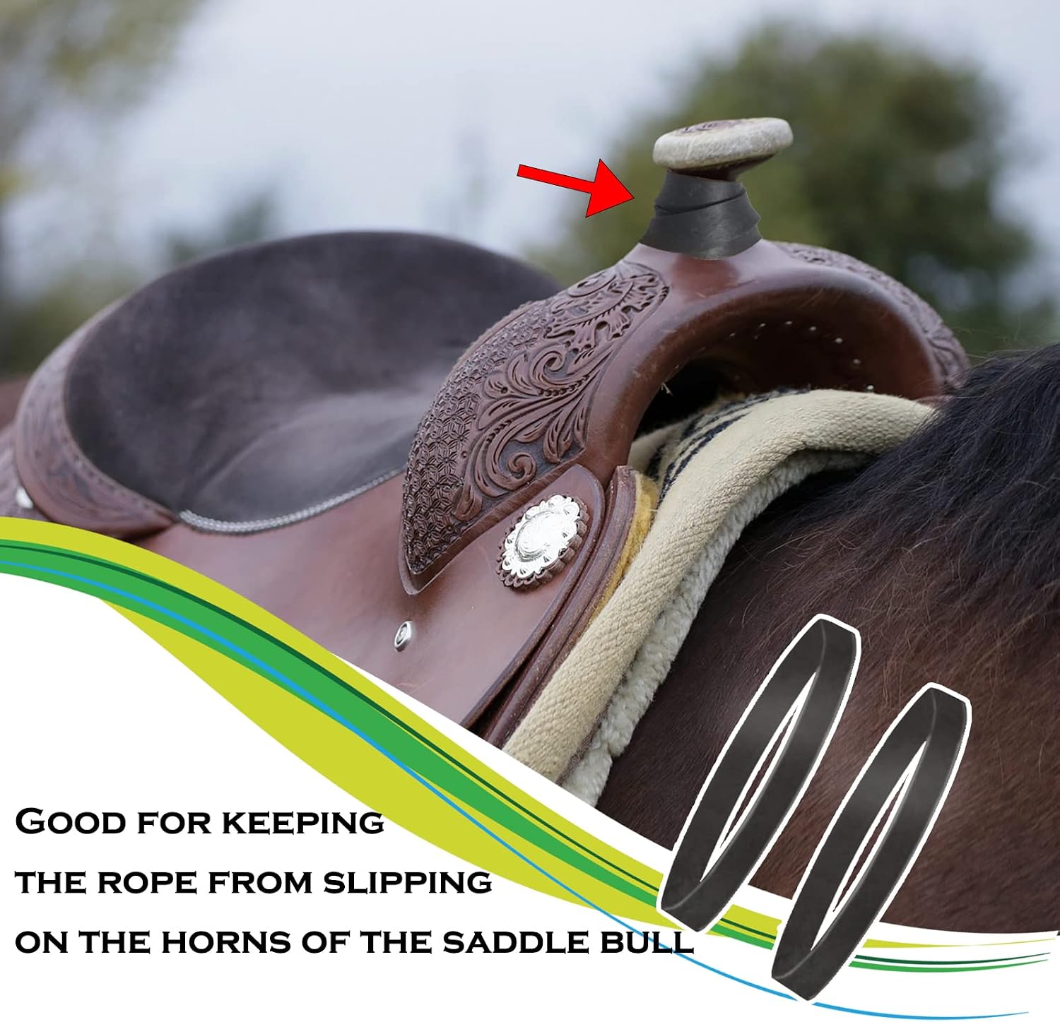 20 Pcs Dally Wrap, Anti-Skid & wear-Resistant, High Tensile Strength, Team Roping Rubber, Horse Rubber Roper, Saddle Horn Wrap (Black)