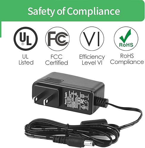 Miniatura 2 de Security-01 Paquete de 2 adaptadores de fuente de alimentación CA 100-240V a CC 12V 0.5A 0.217 in x 0.083 in, transformadores adaptadores de