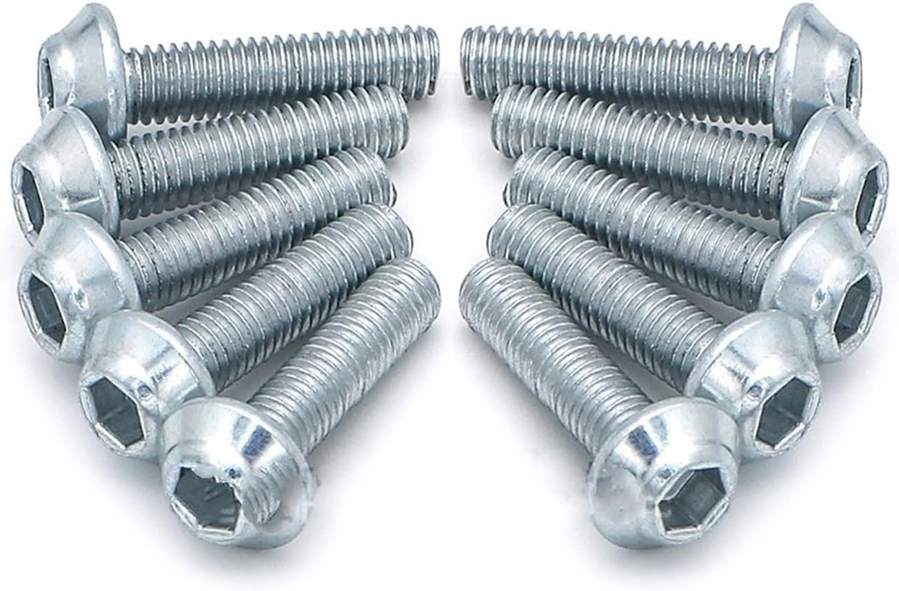Motorcycle Screws 10 Large For Flat Round Head Socket Head Cap Screw Bolts For Motorcycle Scooter ATV Moped Cover Motorcycle Modification Accessories
