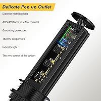 Vista 4 de Kungfuking Toma de corriente desplegable para encimera, enchufe con 3 salidas de CA y 2 PD 20 W USB-C y 1 puerto USB, oficina de conferencias