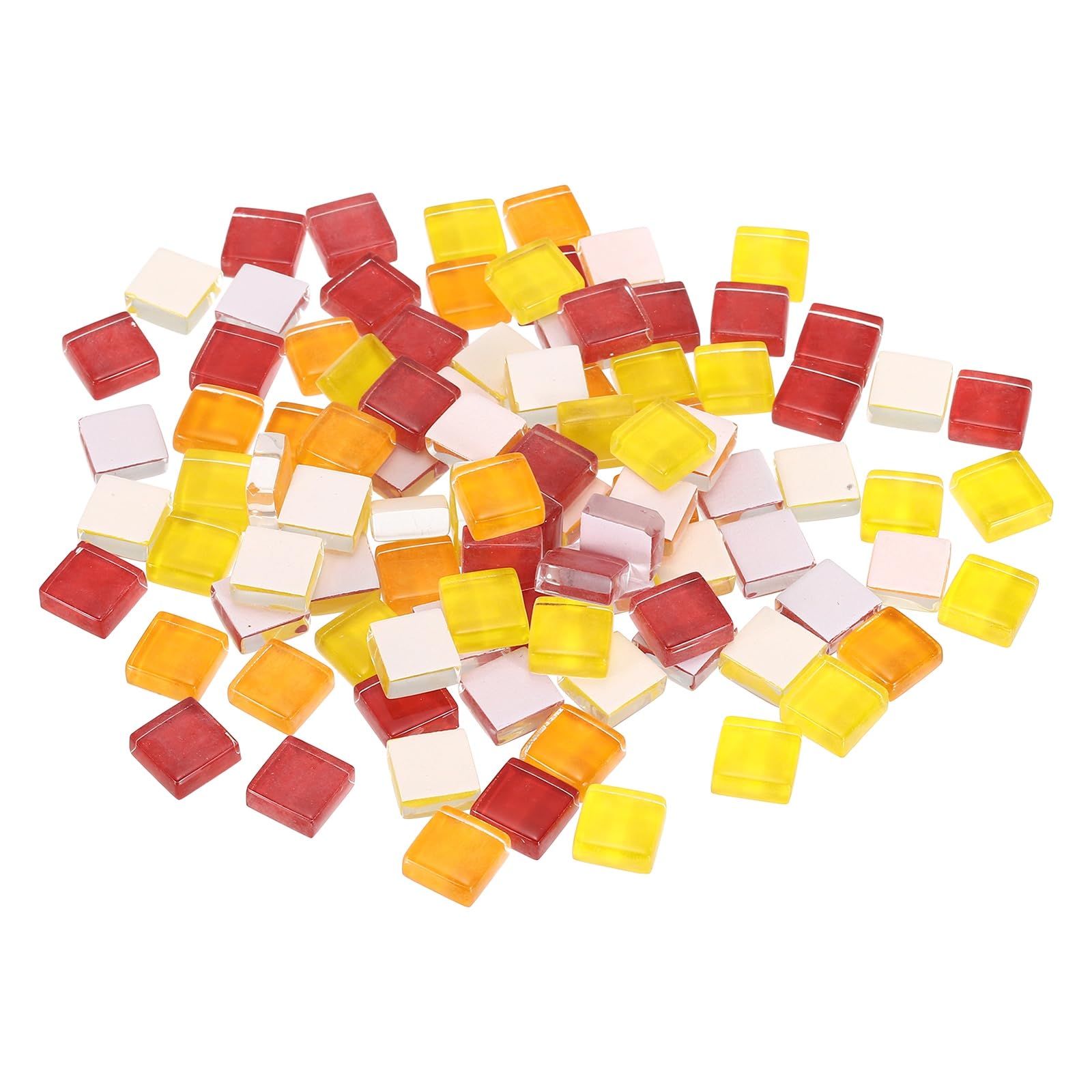 sourcing map Mosaic Tiles, 1 x 1cm Micro Glass Tiny Mini Mosaic Tile DIY Hobbies Handmade Crystal Free Stone Craft Material Creativity (Red Orange Series Pack of 110)