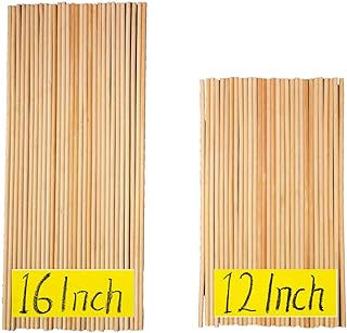 12 Inch Long and 16 Inch Long Natural Blank Round Unfinished Bamboo Dowel Rods Craft Sticks Craft Projects,60 Pieces(0.24 Inch Diameter)