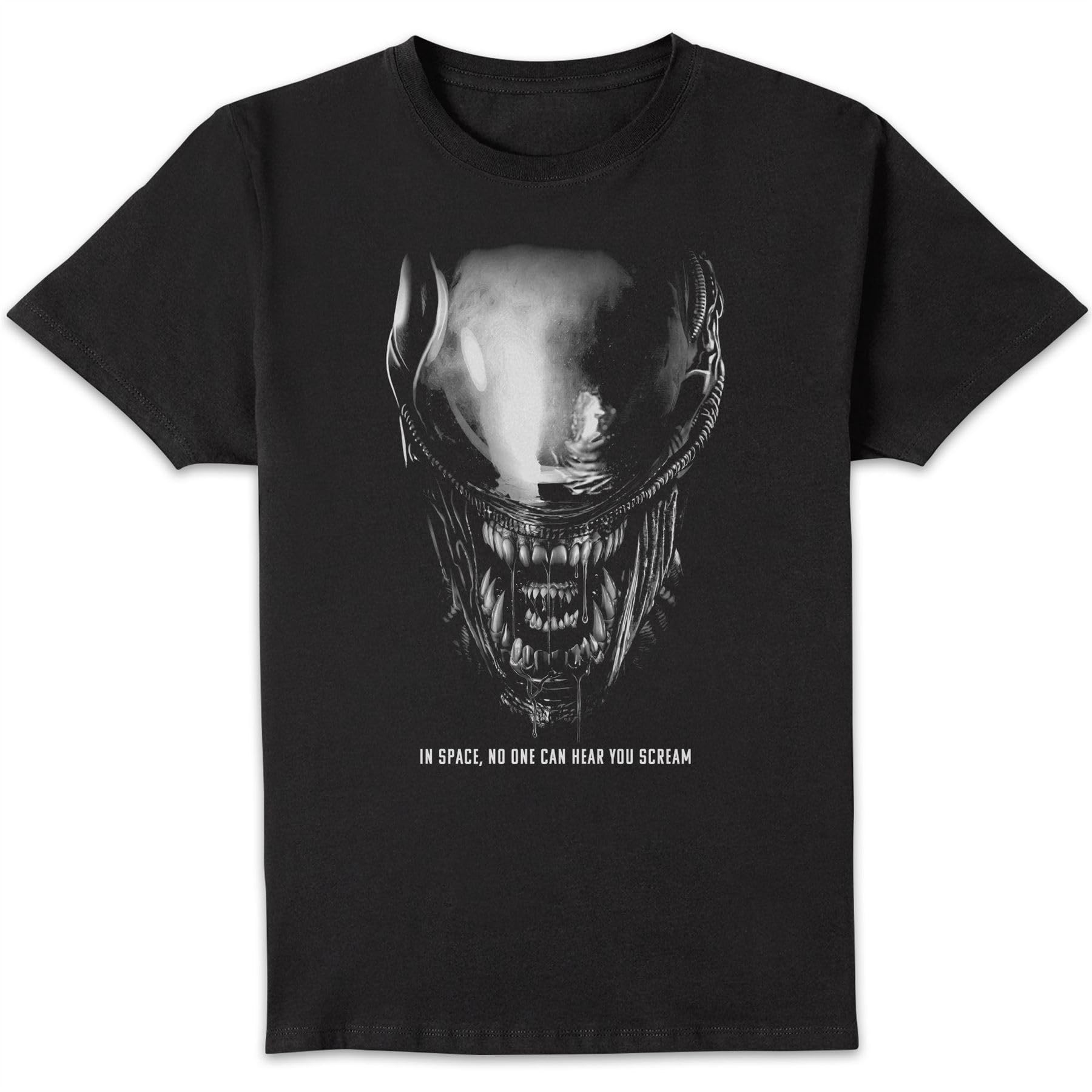 Alien Unisex Black Close Up T-Shirt - | Size: 3XL