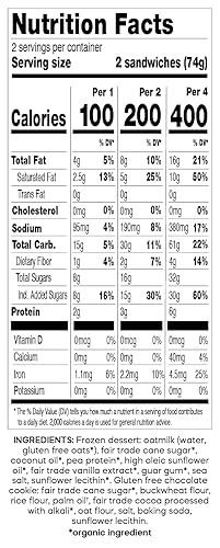Miniatura 2 de GoodPop - Sándwiches de Chocolate y Vainilla Sin Lácteos - Sin OGM, Sin Gluten, 4 Unidades