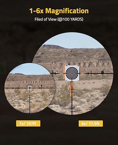 Miniatura 2 de CVLIFE EagleFeather LPVO Rifle Scope with 30mm Cantilever Mount, 5 Levels Red & Green Illumination Reticle, Second Focal Plane Scopes with Zero Reset