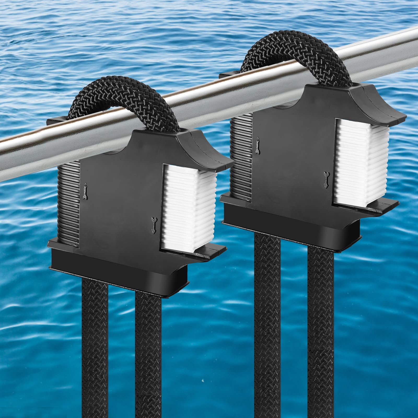 2Pcs Quick Release Boat Fenders Hanger Quick Connect Bumper Adjustable Fenders Lines For Boat Rails And Cleats