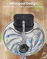 Vista 2 de Cat Water Fountain Wireless Stainless Steel with Sensor 3.5L/118oz Battery Operated Rechargeable Automatic Water Dispenser Quiet Pump for Drinking